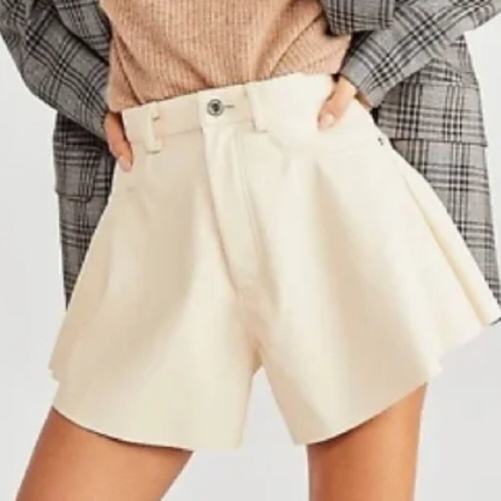 WeWoreWhat Cream High Waist Shorts